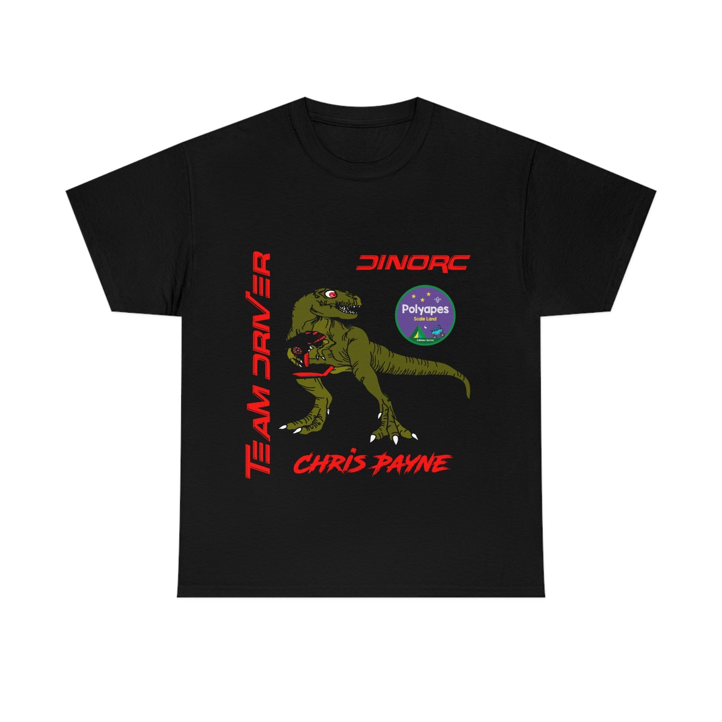 Chris Payne Raptor DinoRC Team Driver logo Front and Back DinoRc Logo T-Shirt S-5x 5 colors