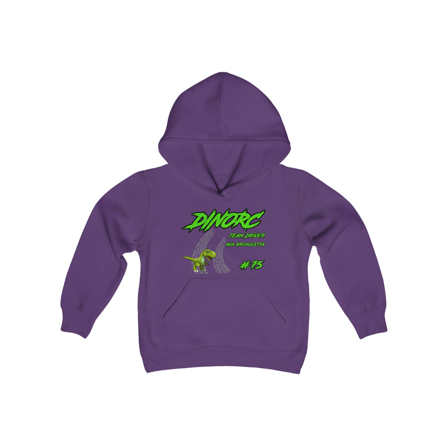 Ava Archuletta Team Driver DinoRC Logo Youth Heavy Blend Hooded Sweatshirt