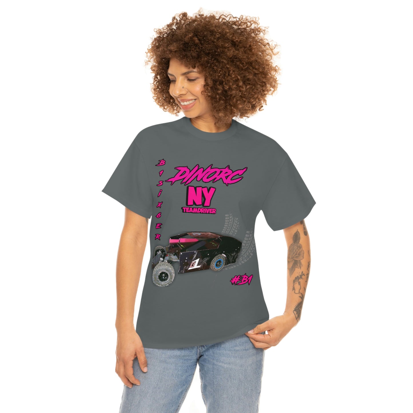 Team Driver Cherry Cherokee Front and Back DinoRc Logo T-Shirt S-5x 5 colors