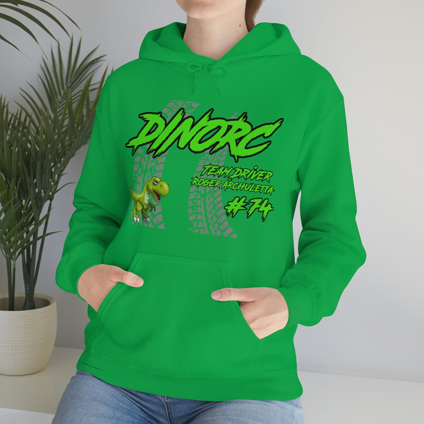 Team Driver Roger Archuletta DinoRC Logo Hooded Sweatshirt Heavy Blend™ Hooded Sweatshirt