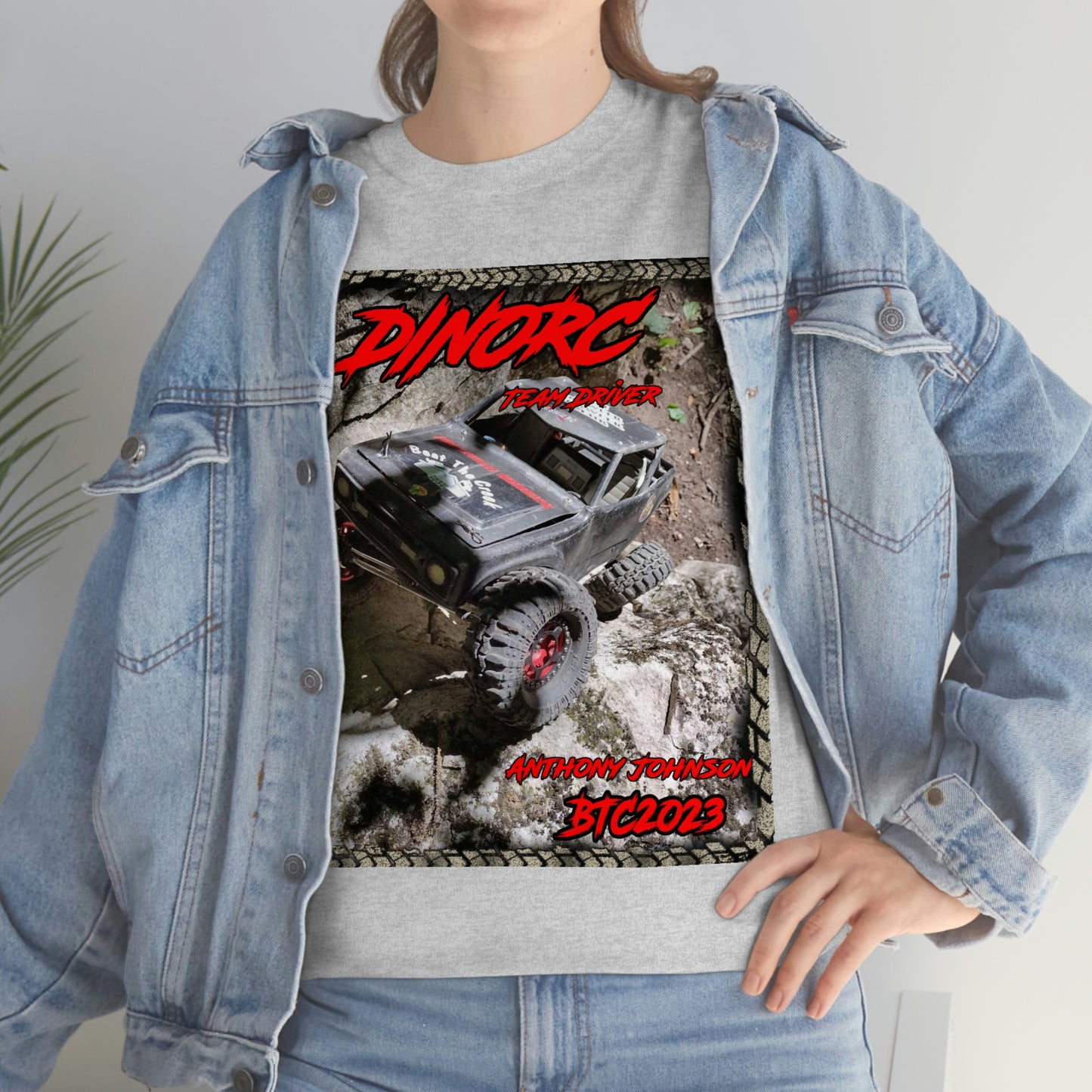 Anthony Johnson T rex DinoRC Team Driver truck logo Front and Back DinoRc Logo T-Shirt S-5x 5 colors