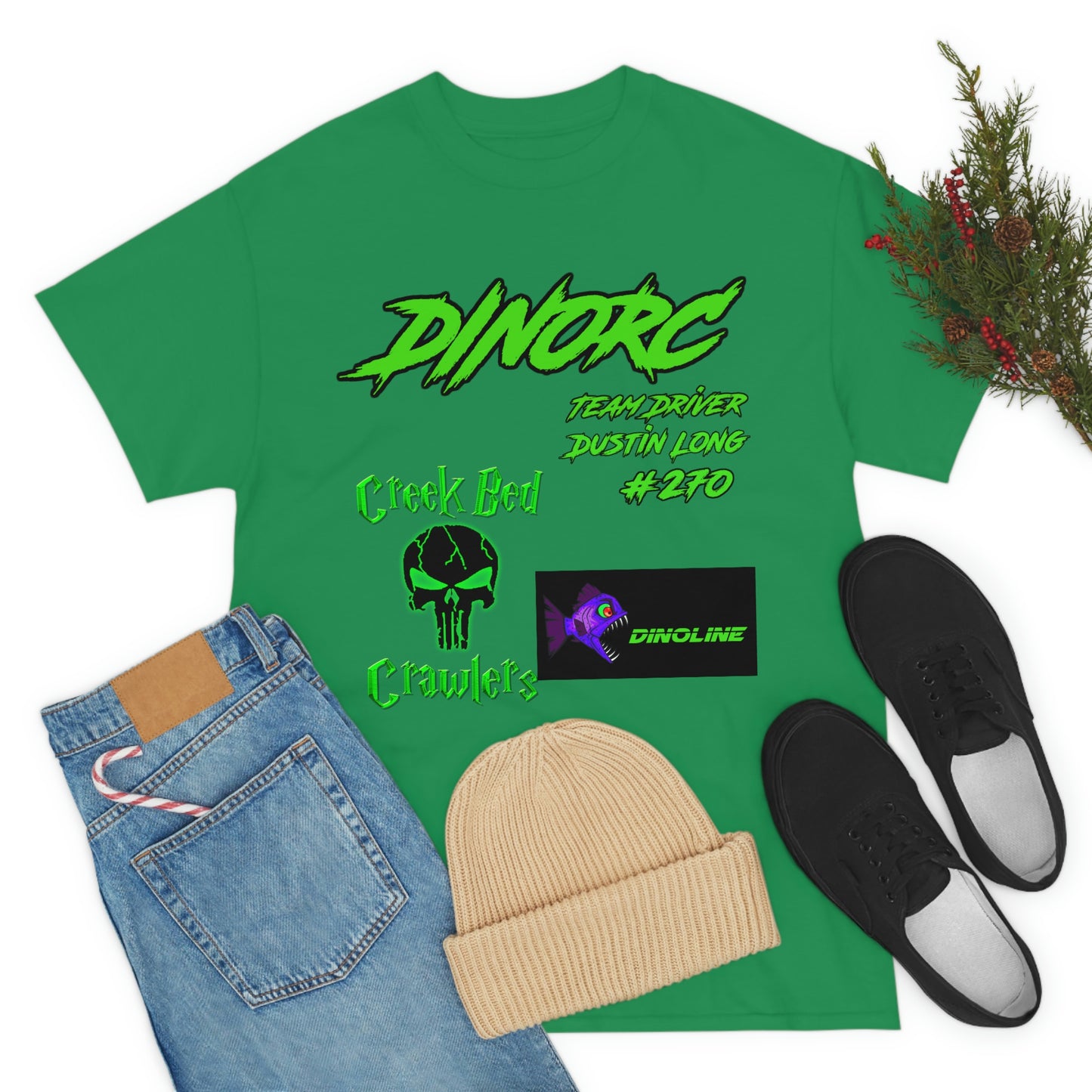 Team Driver Dustin Long logo Front and Back DinoRc Logo T-Shirt S-5x 5 colors
