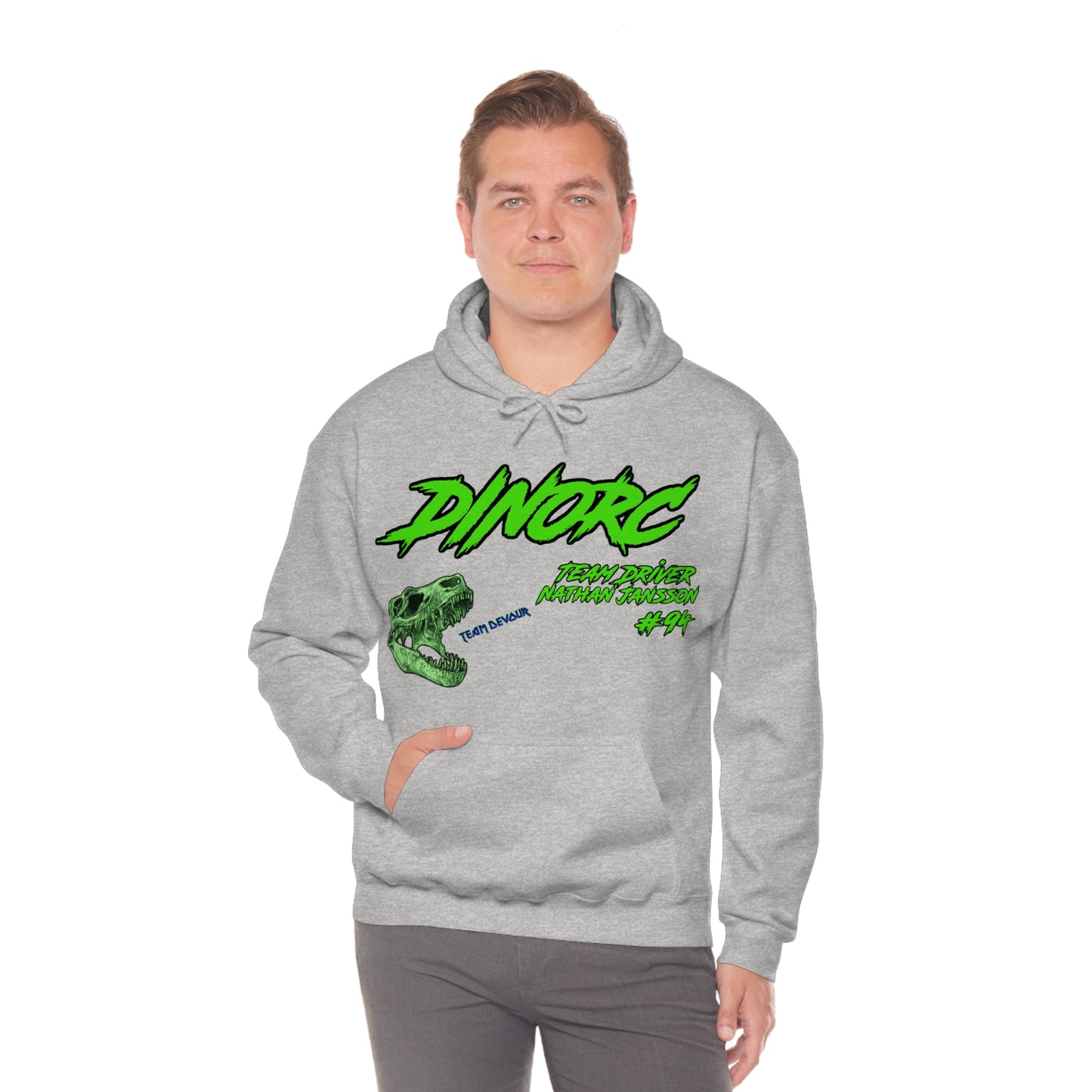 Team Driver Nathan Jansson DinoRC Logo Hooded Sweatshirt Heavy Blend™ Hooded Sweatshirt