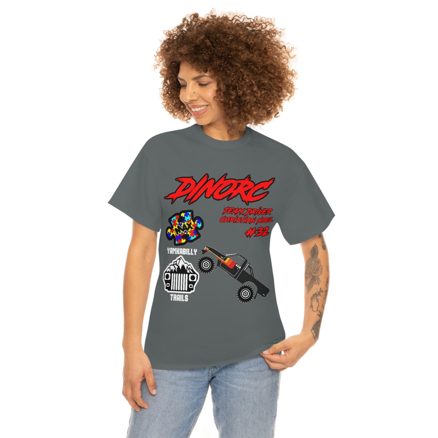 Team Driver Christian Noel truck logo Front and Back DinoRc Logo T-Shirt S-5x 5 colors