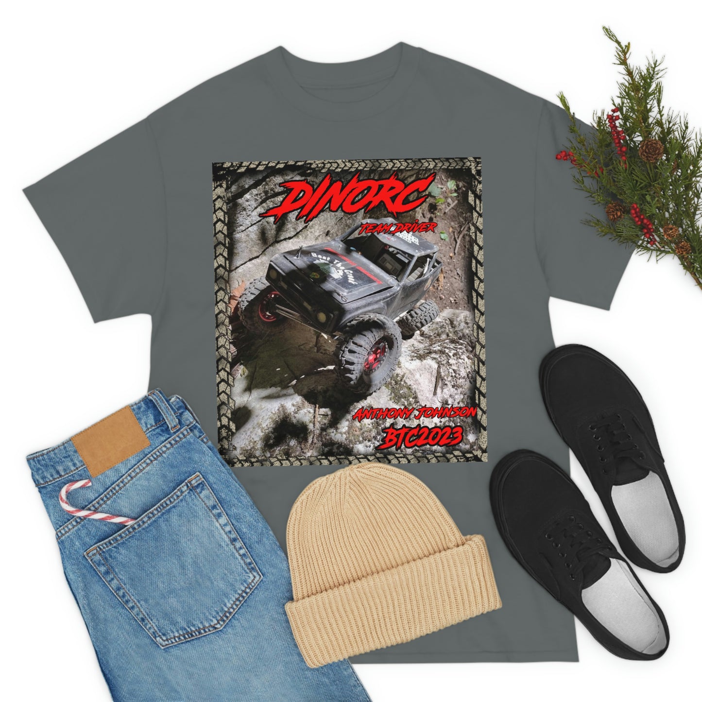 Anthony Johnson T rex DinoRC Team Driver truck logo Front and Back DinoRc Logo T-Shirt S-5x 5 colors