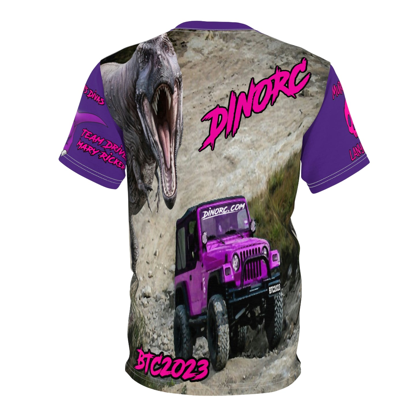 Murnie's RC Laynards Dino Diva's BTC2023 T Shirt purple Sleeves