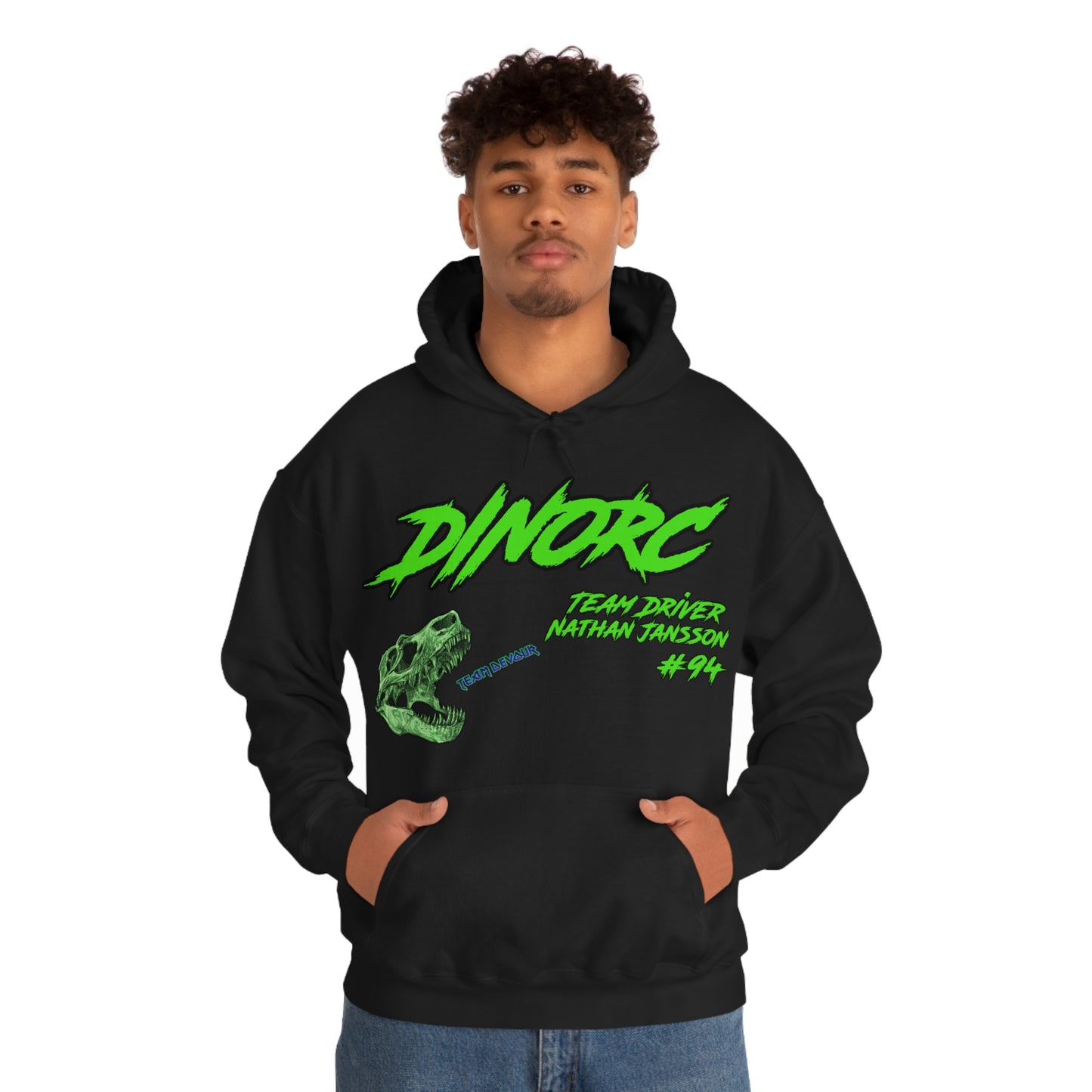 Team Driver Nathan Jansson DinoRC Logo Hooded Sweatshirt Heavy Blend™ Hooded Sweatshirt