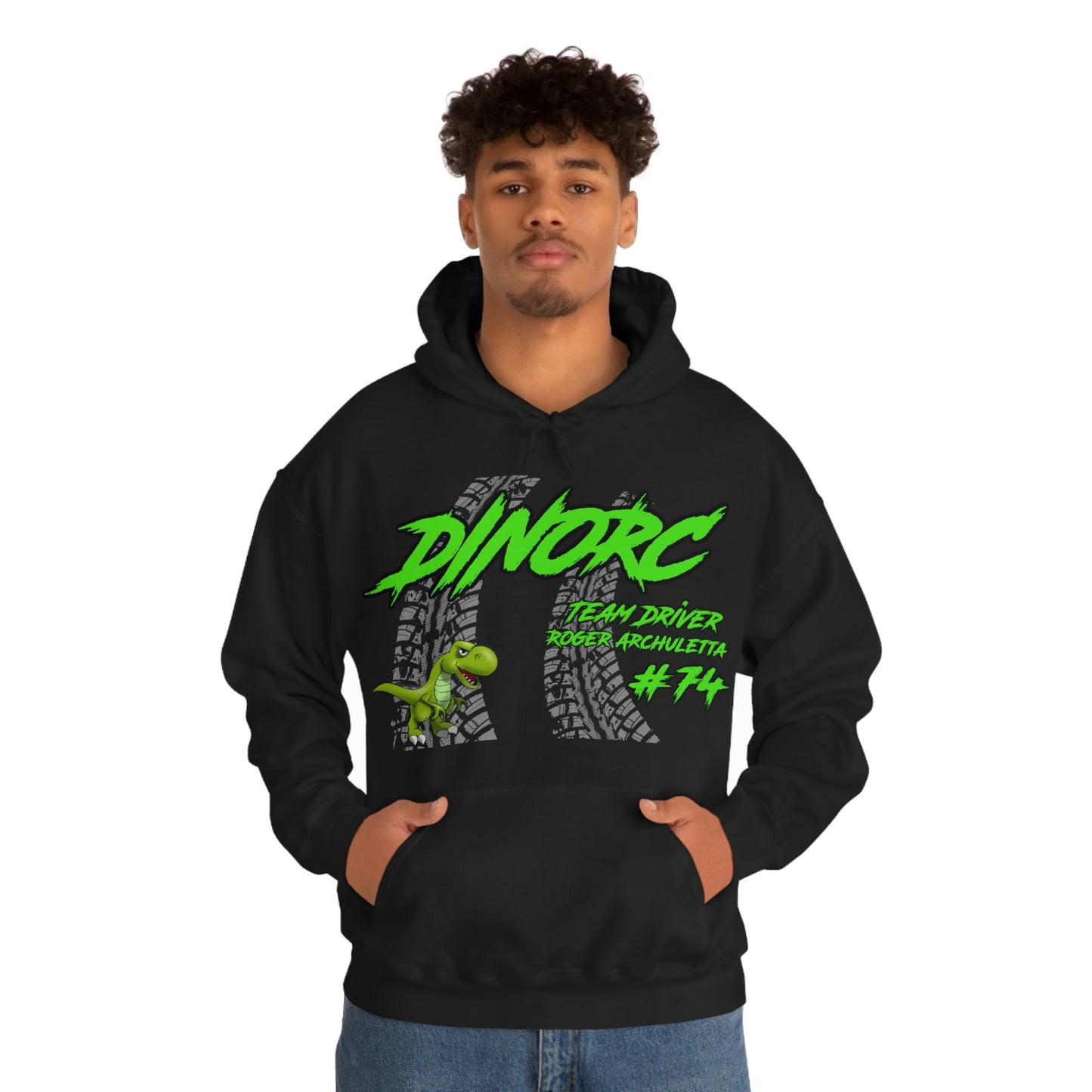 Team Driver Roger Archuletta DinoRC Logo Hooded Sweatshirt Heavy Blend™ Hooded Sweatshirt