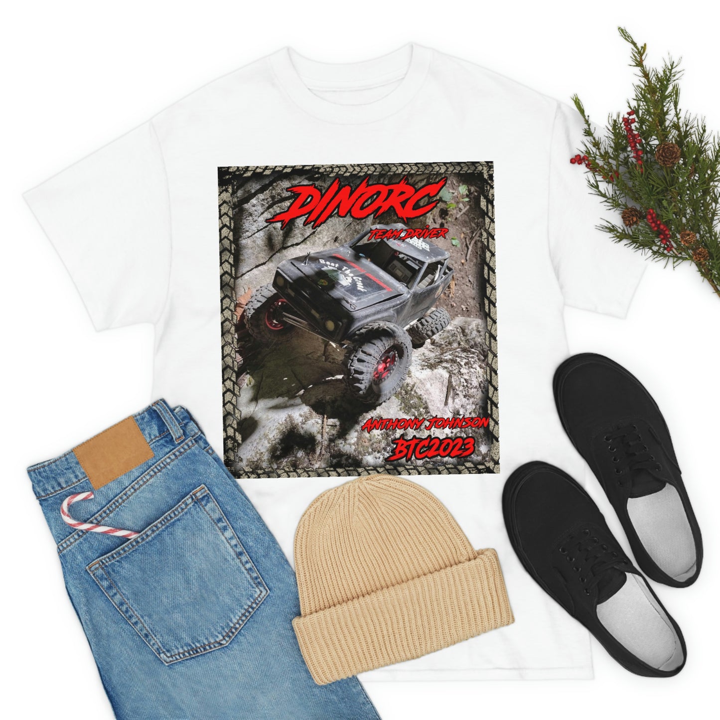 Anthony Johnson T rex DinoRC Team Driver truck logo Front and Back DinoRc Logo T-Shirt S-5x 5 colors