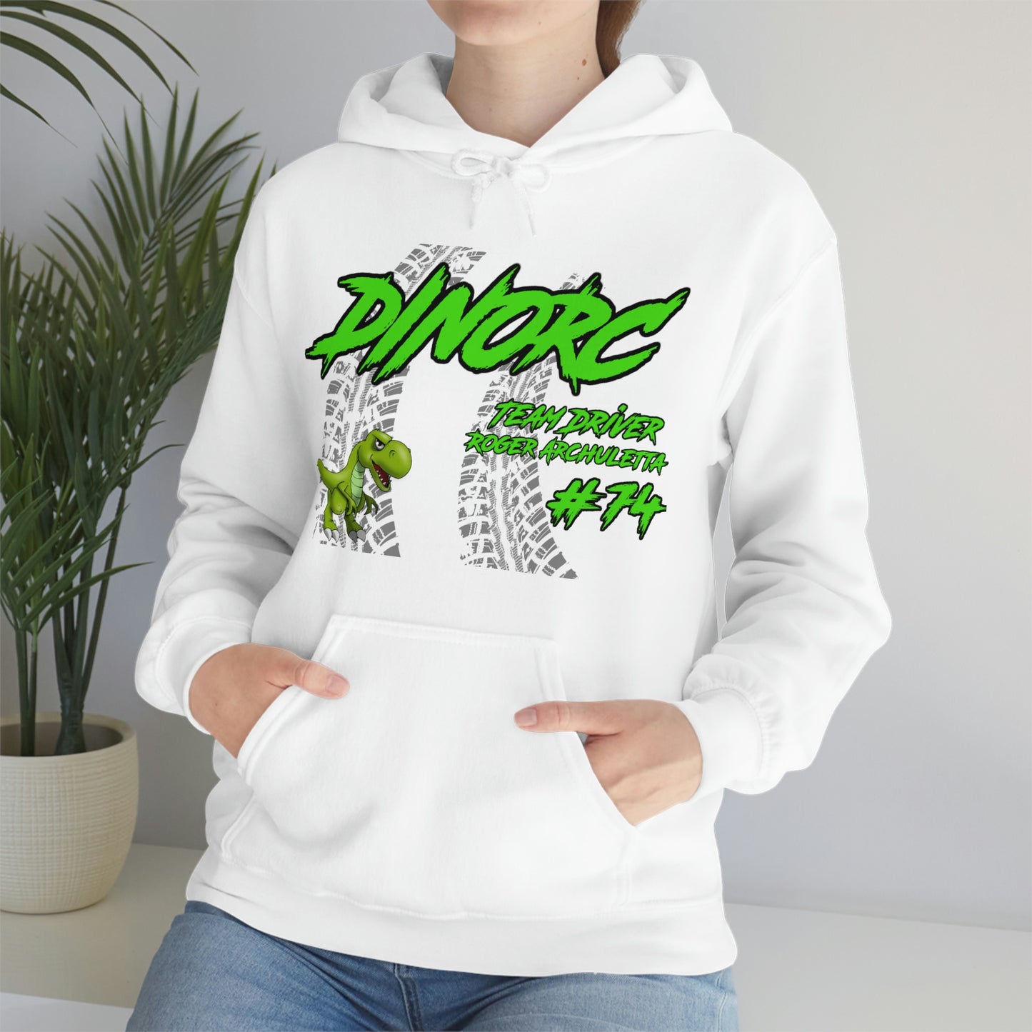 Team Driver Roger Archuletta DinoRC Logo Hooded Sweatshirt Heavy Blend™ Hooded Sweatshirt