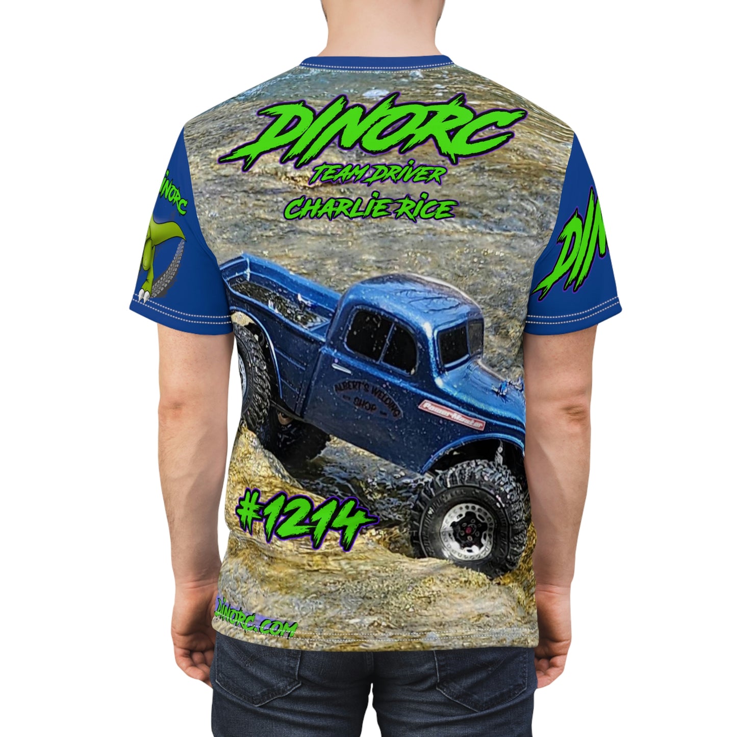 Charles Rice DinoRC Team Driver T Shirt Blue Sleeves