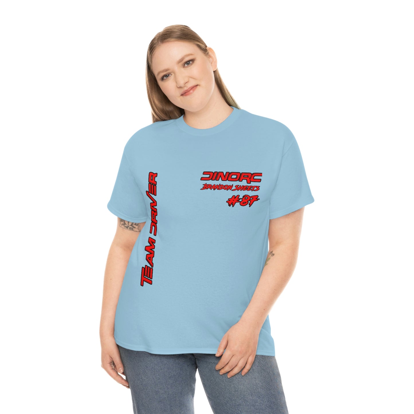 Vertical Team Driver Brandon Sheets Front and Back DinoRc Logo T-Shirt S-5x 5 colors