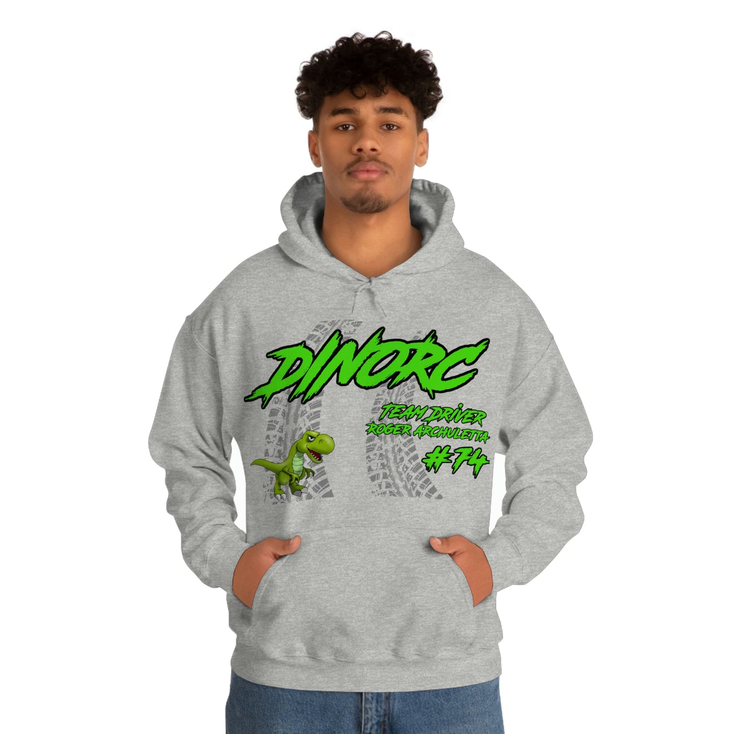Team Driver Roger Archuletta DinoRC Logo Hooded Sweatshirt Heavy Blend™ Hooded Sweatshirt