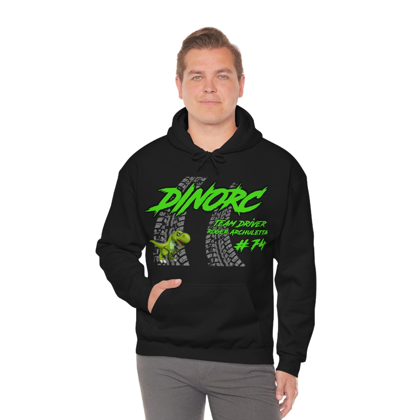 Team Driver Roger Archuletta DinoRC Logo Hooded Sweatshirt Heavy Blend™ Hooded Sweatshirt