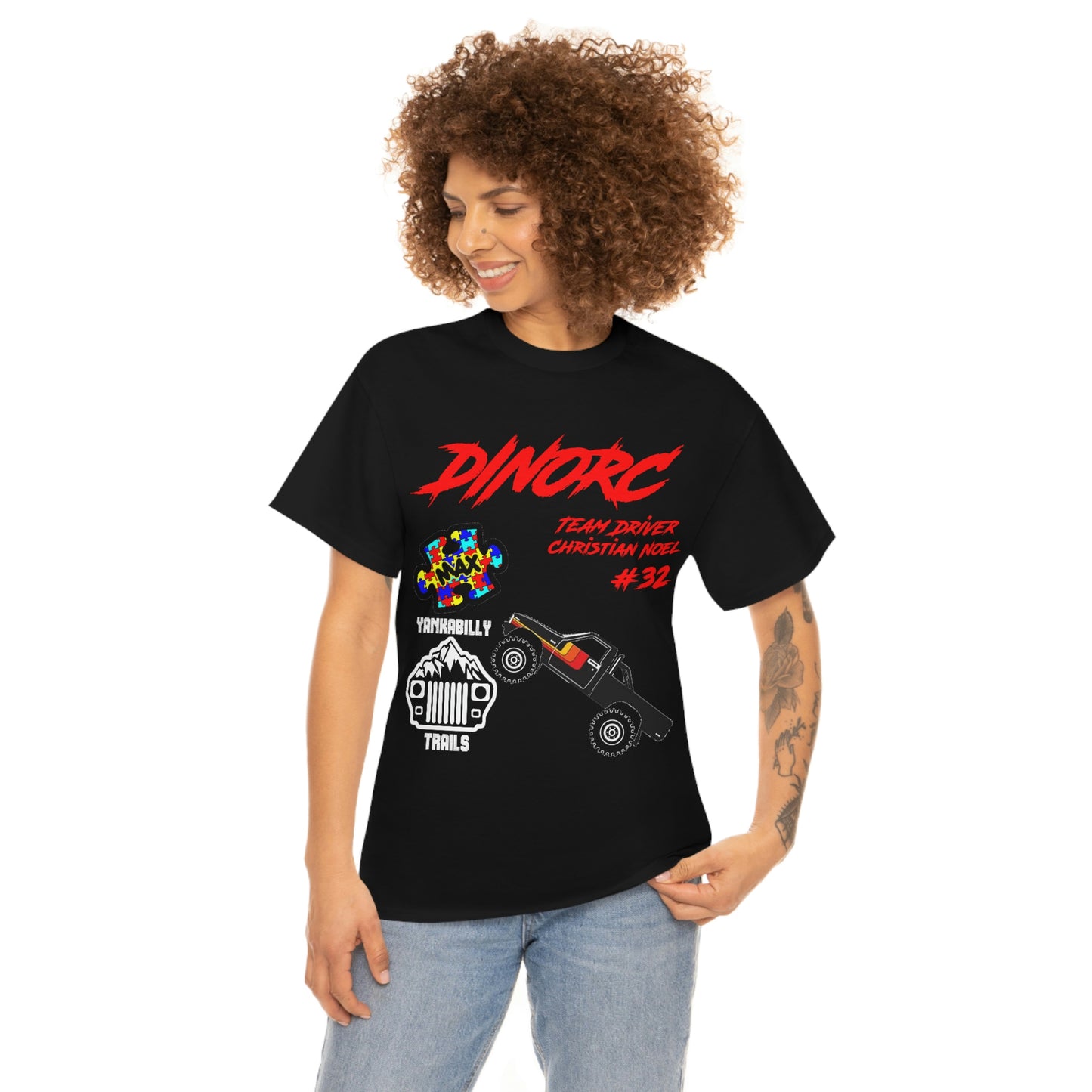Team Driver Christian Noel truck logo Front and Back DinoRc Logo T-Shirt S-5x 5 colors