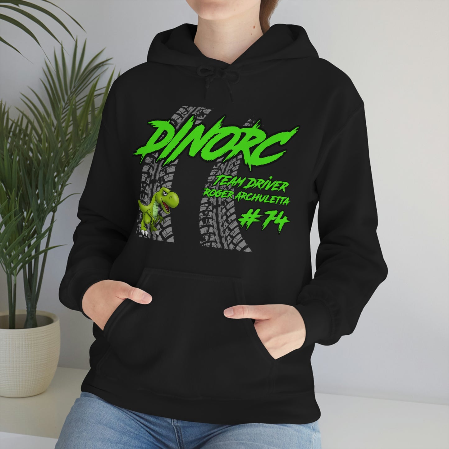 Team Driver Roger Archuletta DinoRC Logo Hooded Sweatshirt Heavy Blend™ Hooded Sweatshirt