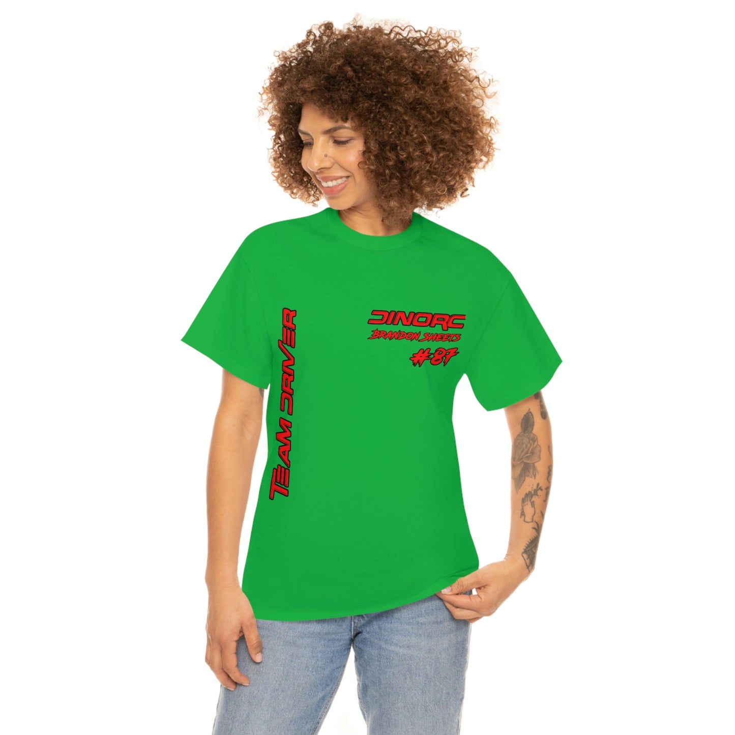 Vertical Team Driver Brandon Sheets Front and Back DinoRc Logo T-Shirt S-5x 5 colors