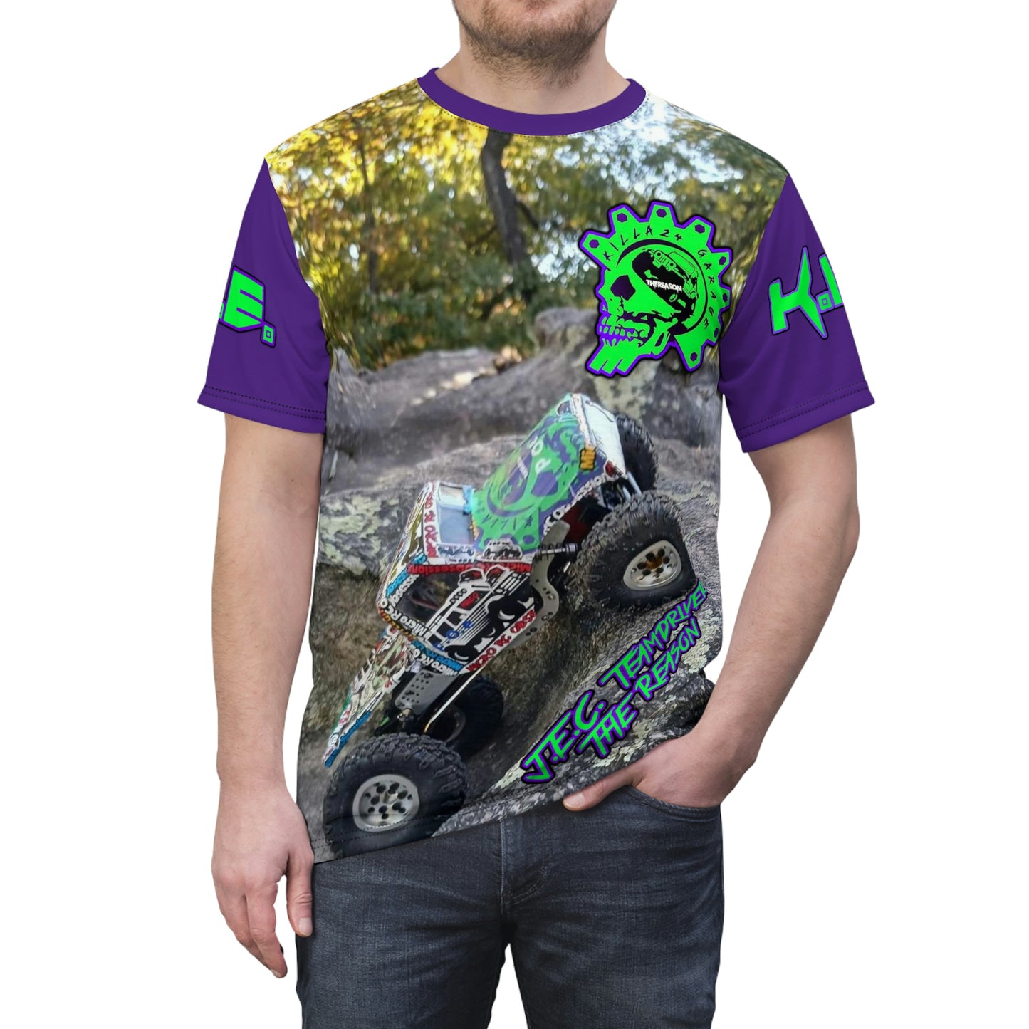 The Reason T Shirt purple Sleeves