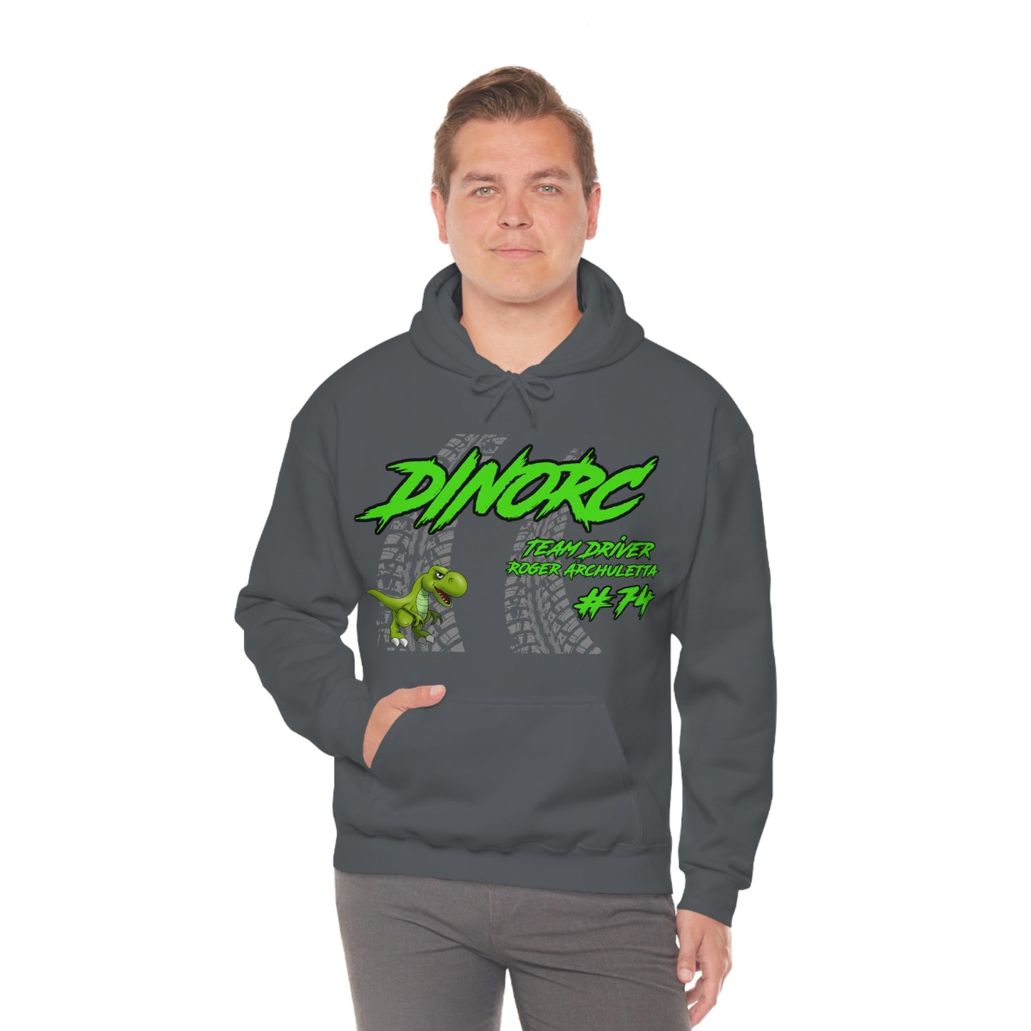 Team Driver Roger Archuletta DinoRC Logo Hooded Sweatshirt Heavy Blend™ Hooded Sweatshirt