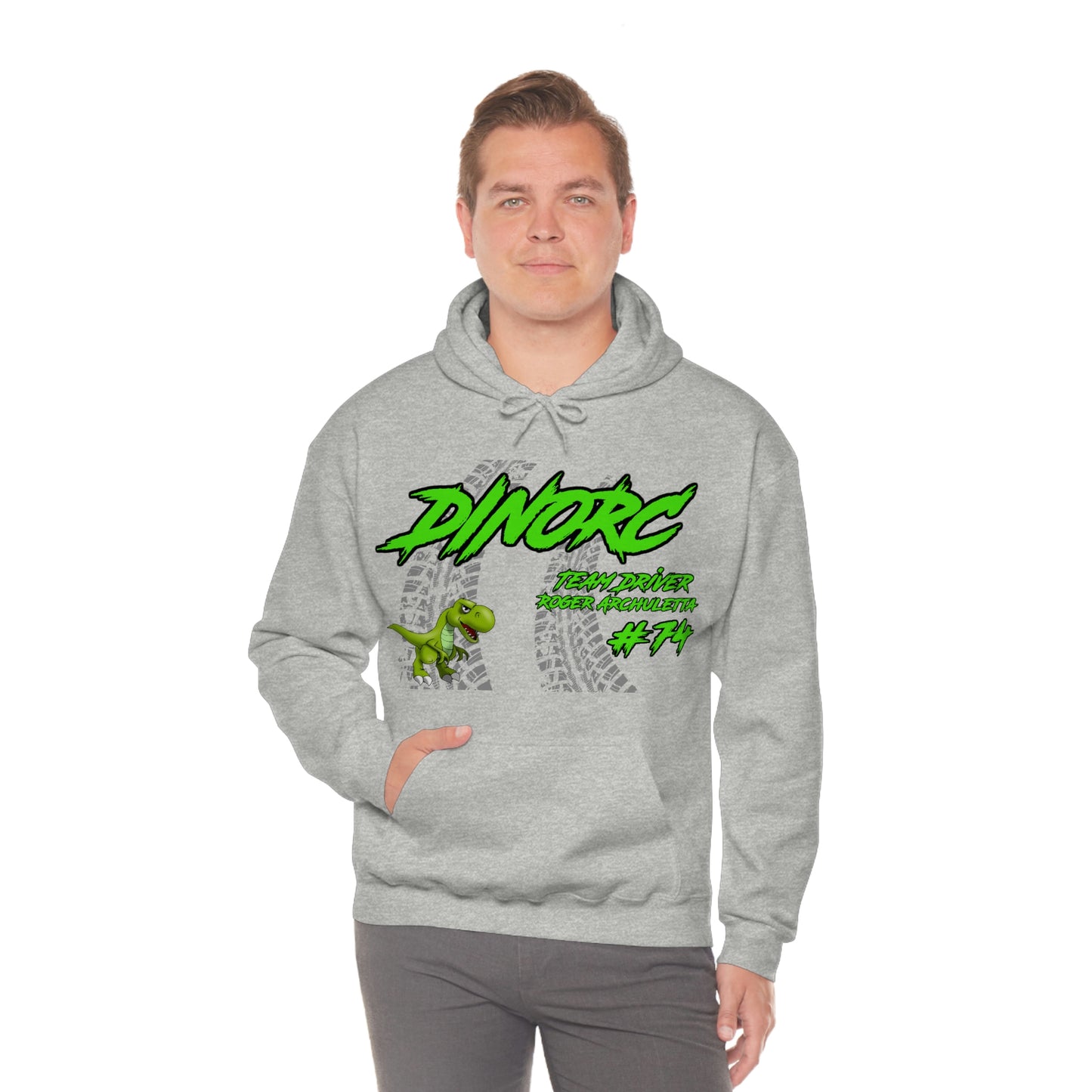 Team Driver Roger Archuletta DinoRC Logo Hooded Sweatshirt Heavy Blend™ Hooded Sweatshirt