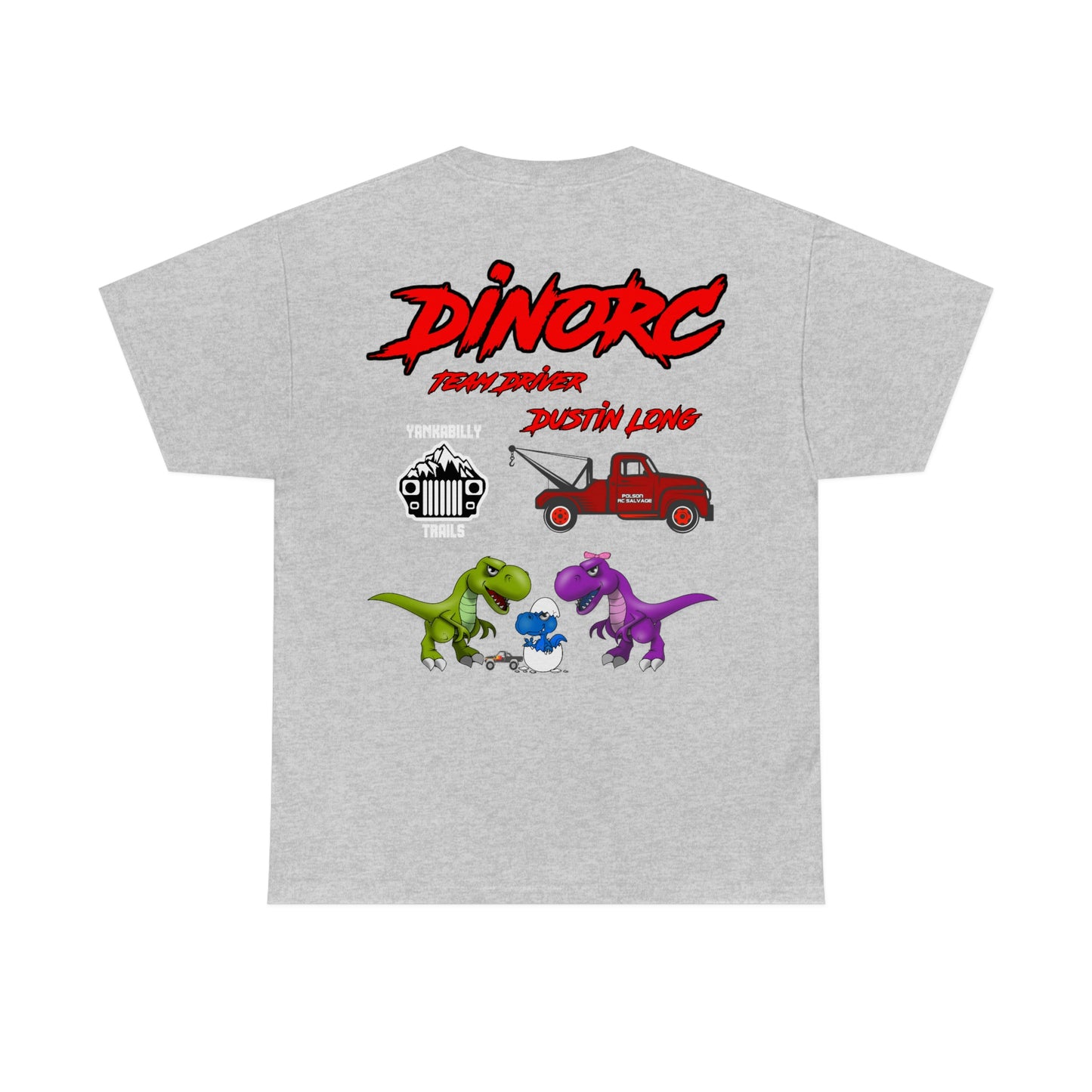 Team Driver Dustin Long logo Front and Back DinoRc Logo T-Shirt S-5x 5 colors