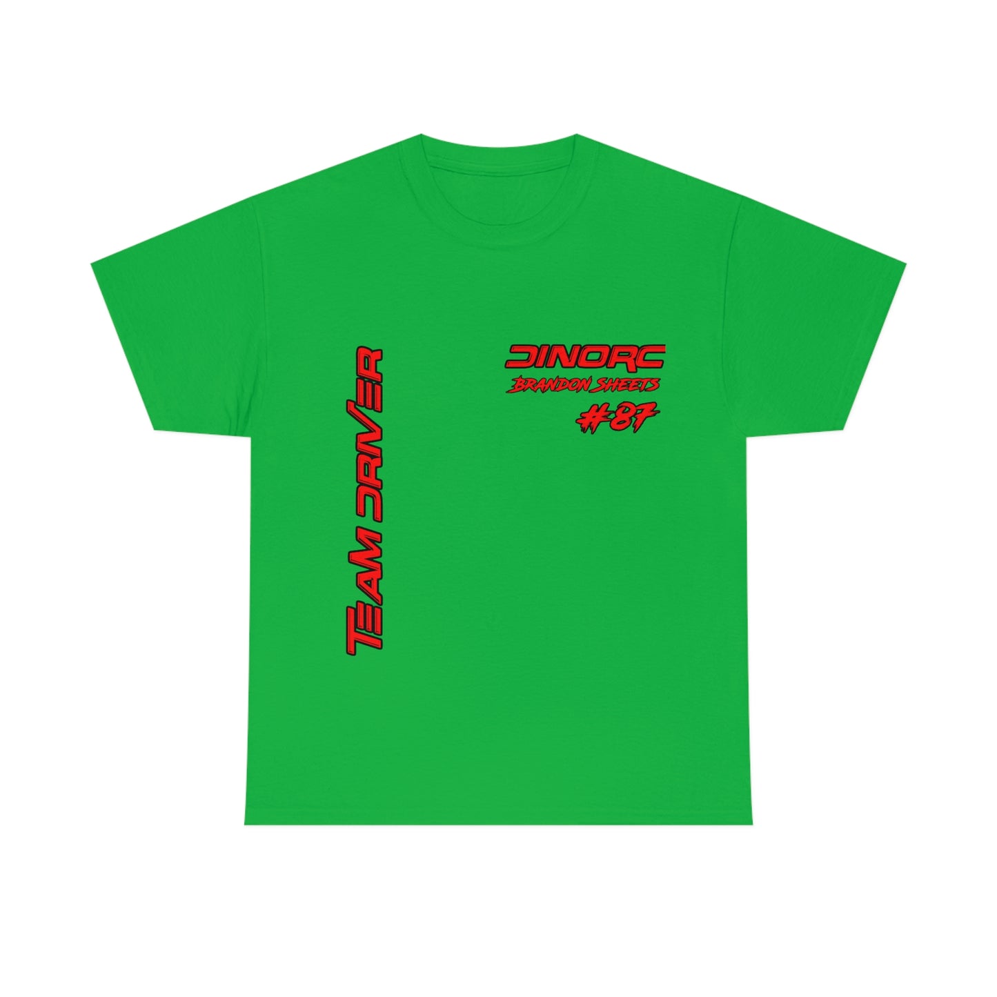 Vertical Team Driver Brandon Sheets Front and Back DinoRc Logo T-Shirt S-5x 5 colors