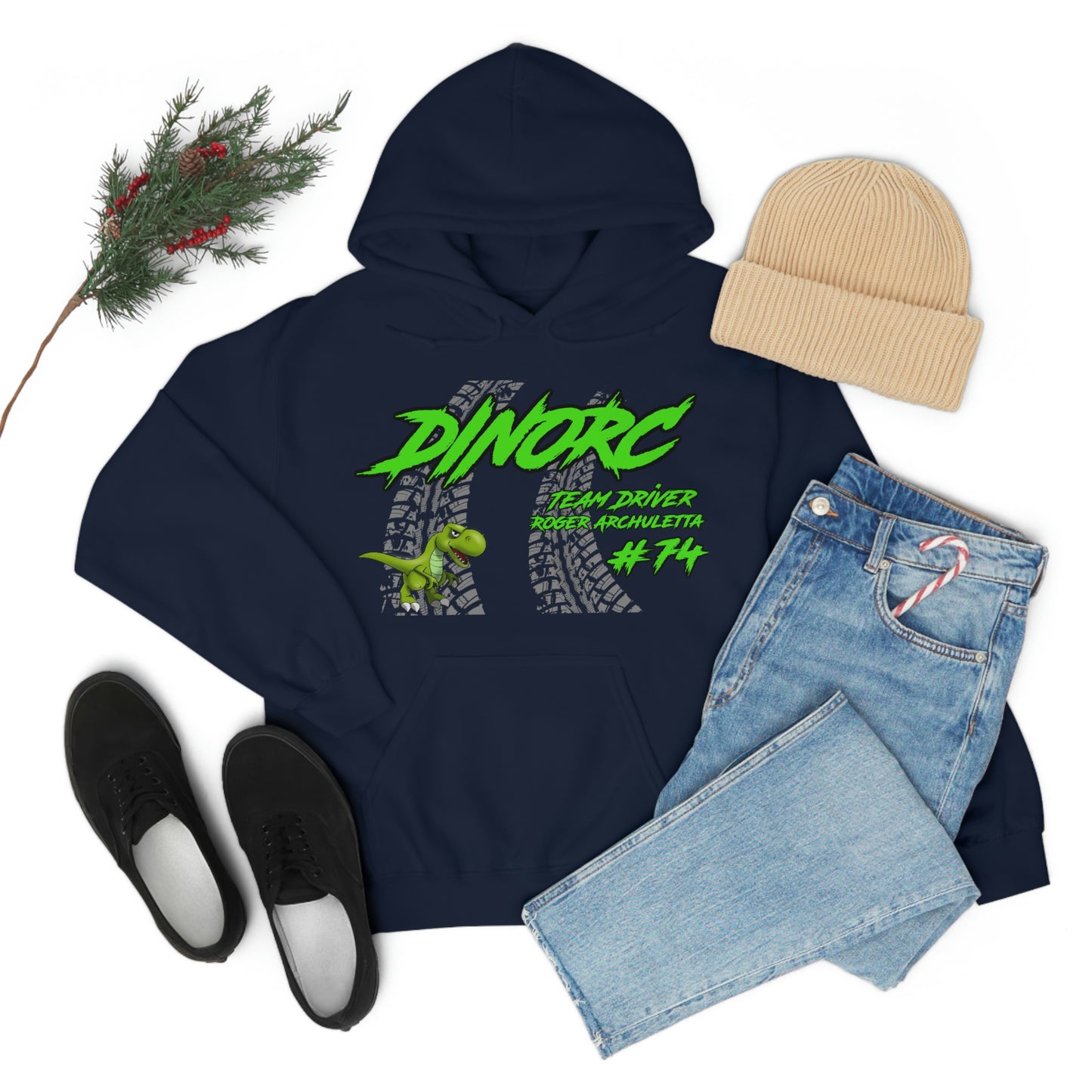 Team Driver Roger Archuletta DinoRC Logo Hooded Sweatshirt Heavy Blend™ Hooded Sweatshirt
