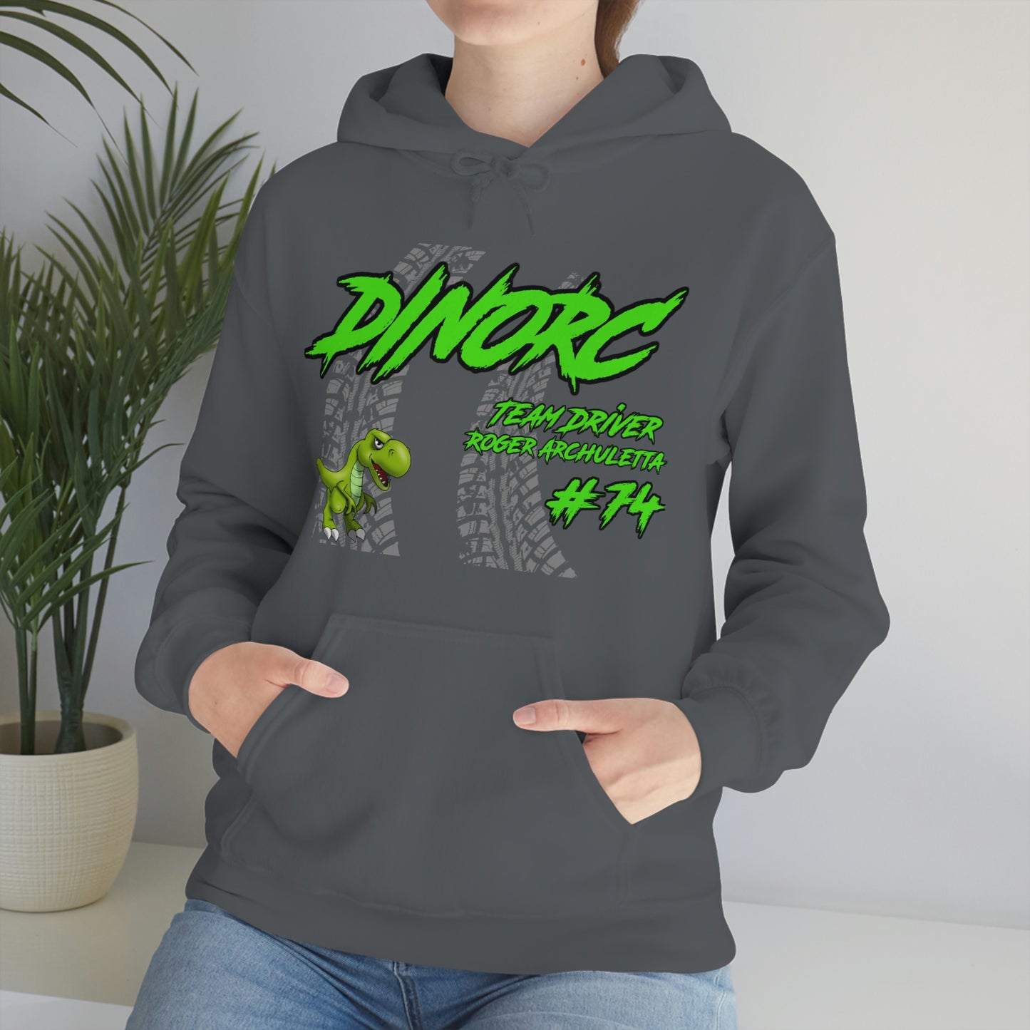 Team Driver Roger Archuletta DinoRC Logo Hooded Sweatshirt Heavy Blend™ Hooded Sweatshirt