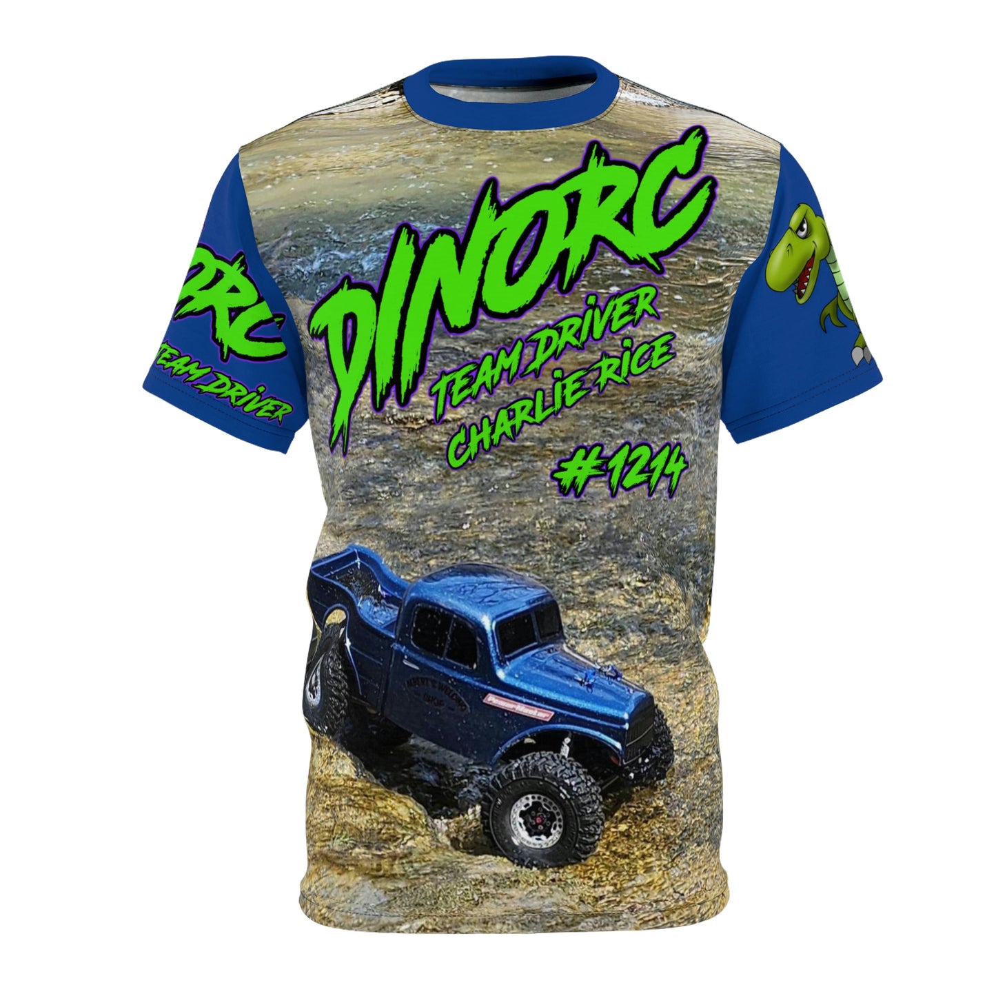 Charles Rice DinoRC Team Driver T Shirt Blue Sleeves