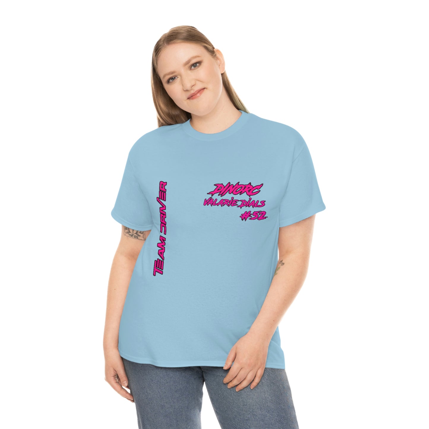 Team Driver Valarie Dials Dino's Divas Front and Back DinoRc Logo T-Shirt S-5x 5 colors