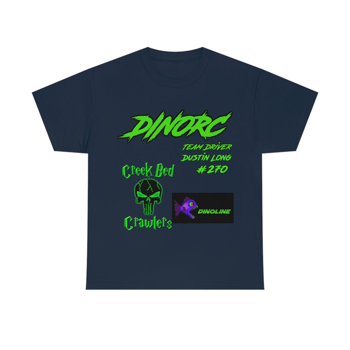 Team Driver Dustin Long logo Front and Back DinoRc Logo T-Shirt S-5x 5 colors
