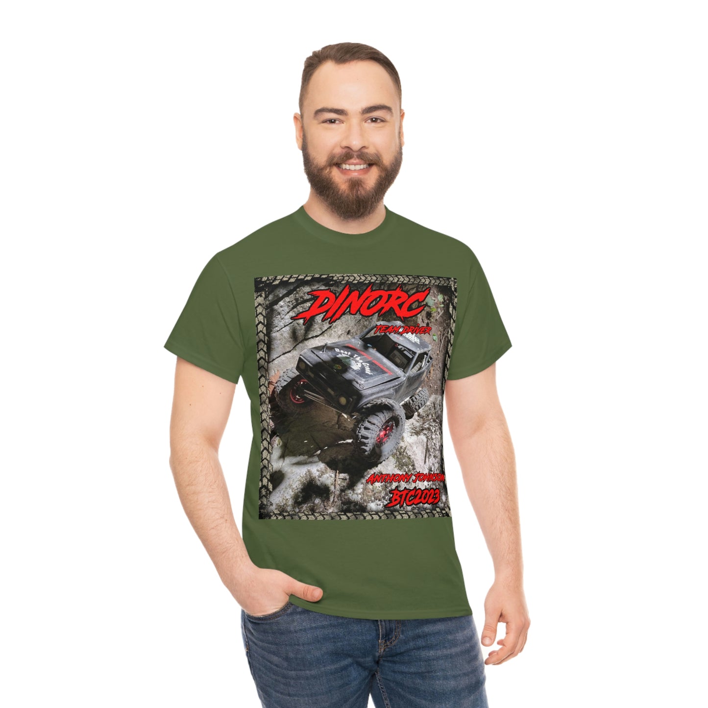 Anthony Johnson T rex DinoRC Team Driver truck logo Front and Back DinoRc Logo T-Shirt S-5x 5 colors