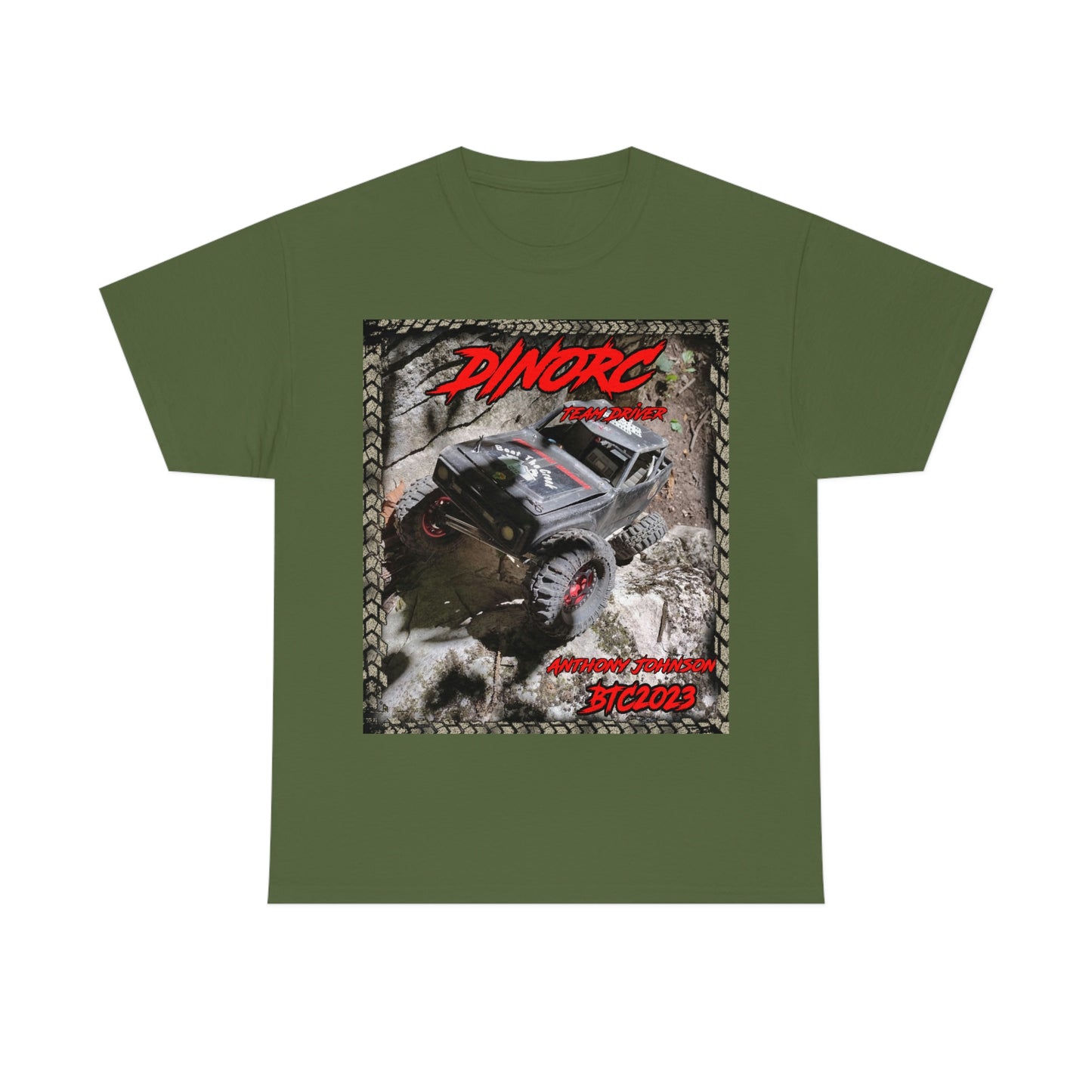 Anthony Johnson T rex DinoRC Team Driver truck logo Front and Back DinoRc Logo T-Shirt S-5x 5 colors