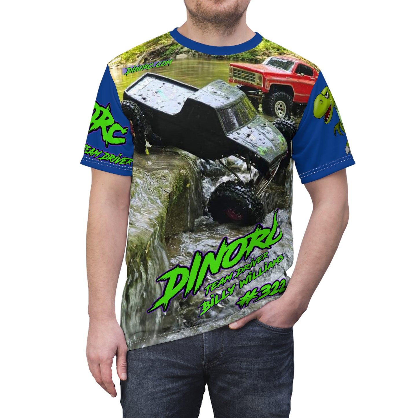 Billy Williams Blue N Green DinoRC Team Driver T Shirt Blue Sleeves