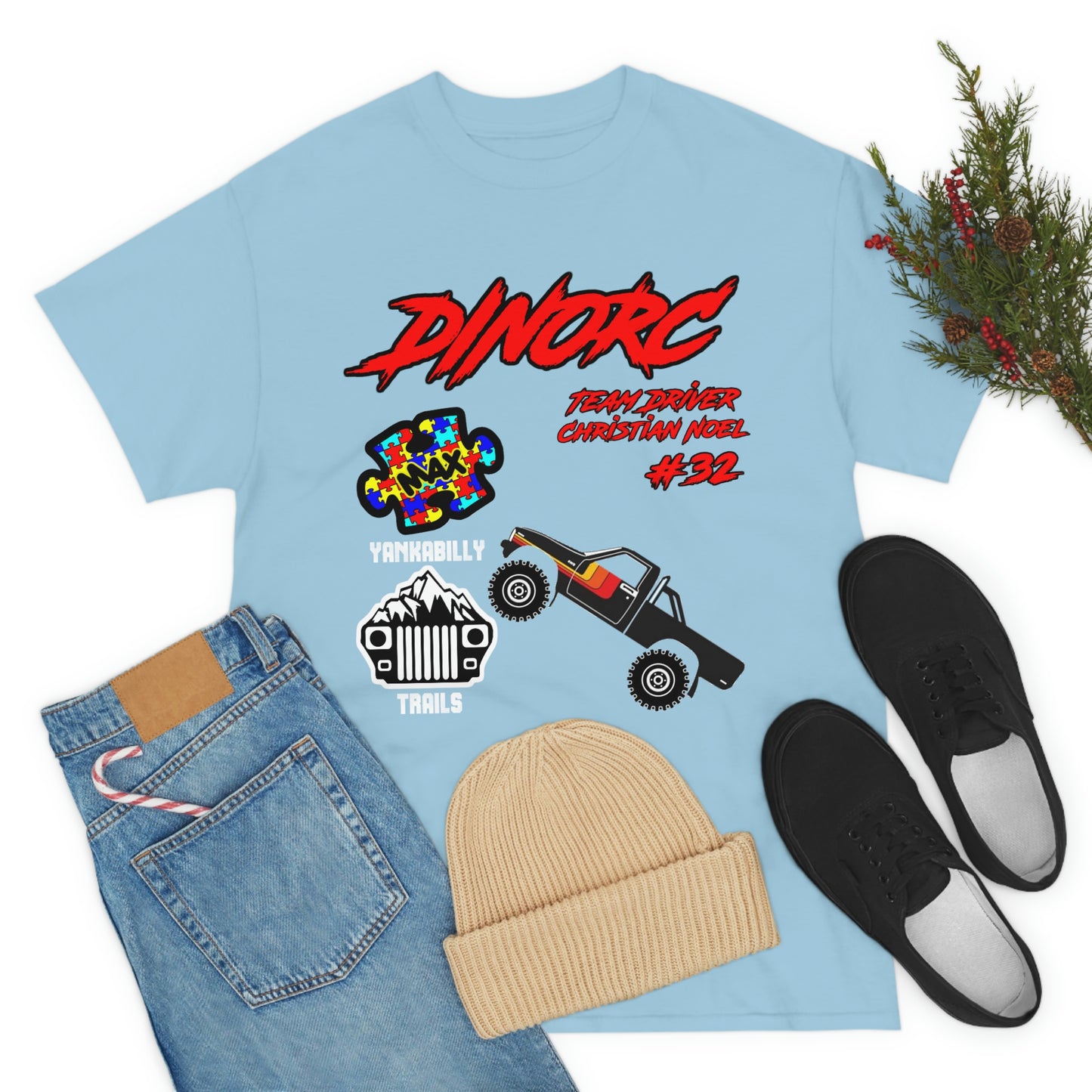 Team Driver Christian Noel truck logo Front and Back DinoRc Logo T-Shirt S-5x 5 colors