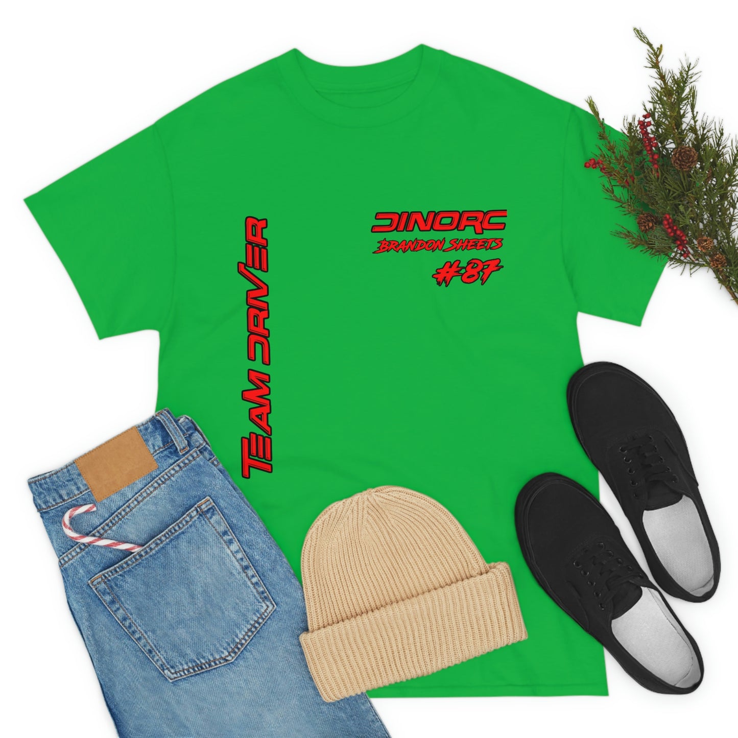 Vertical Team Driver Brandon Sheets Front and Back DinoRc Logo T-Shirt S-5x 5 colors