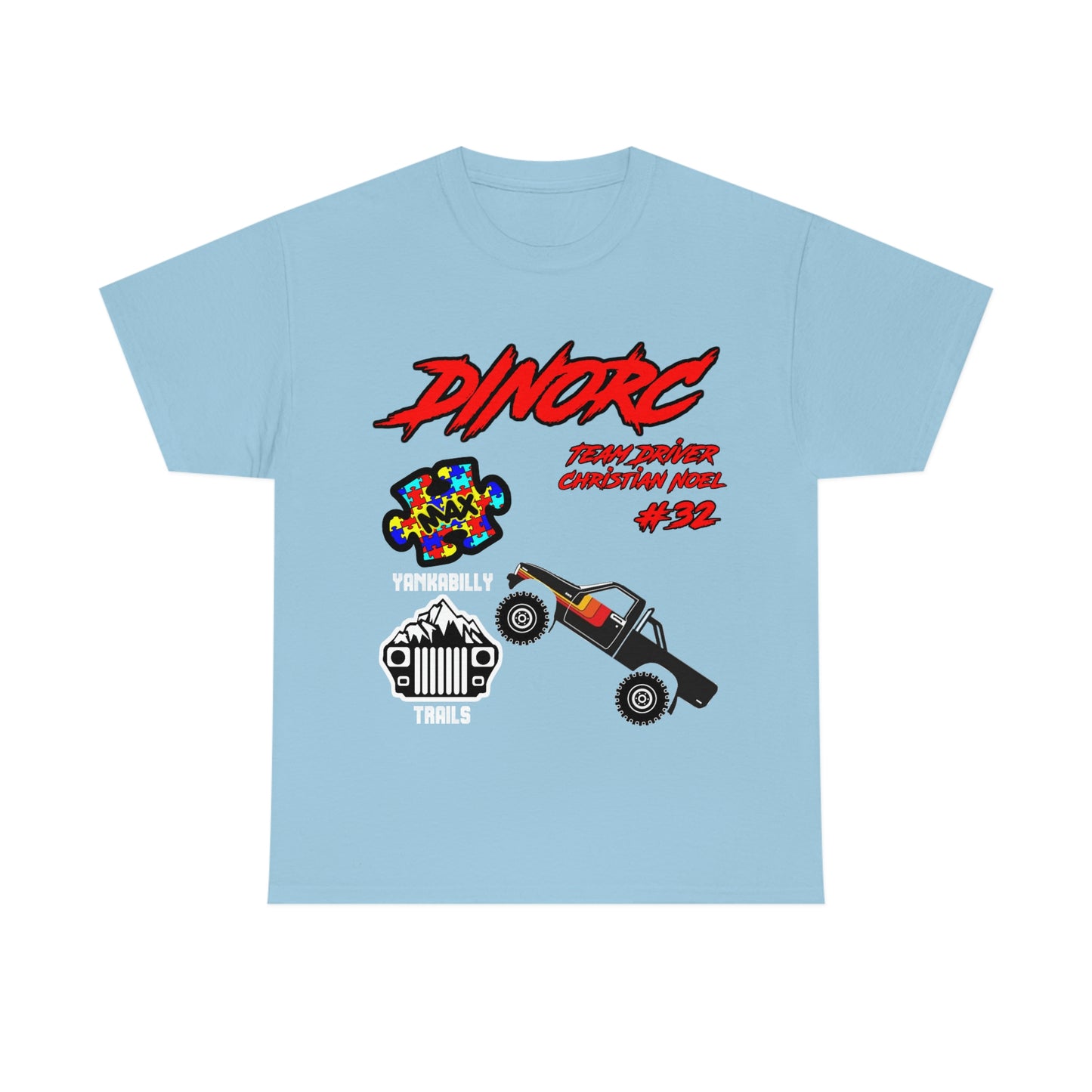 Team Driver Christian Noel truck logo Front and Back DinoRc Logo T-Shirt S-5x 5 colors