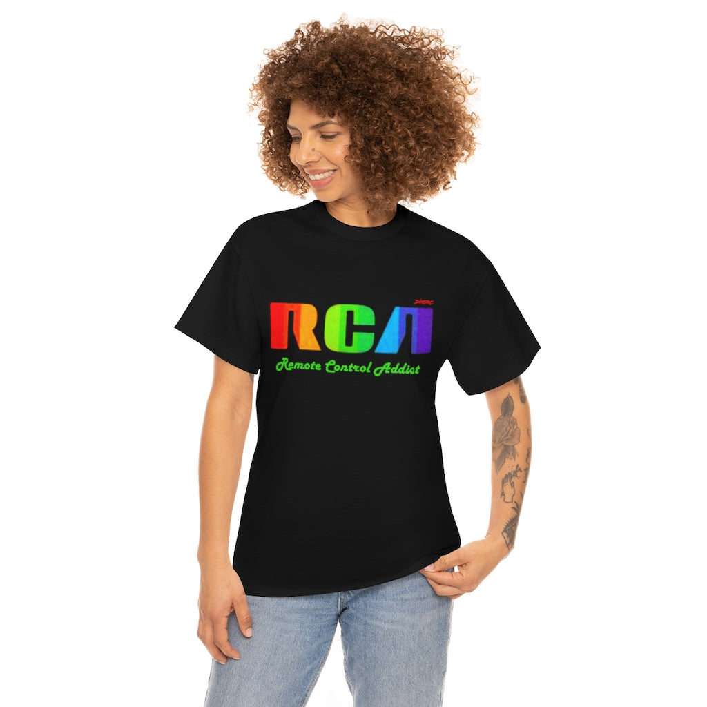 RCA Remote Control Addict DinoRc Logo T-Shirt S-5x Black White Green Blue Red