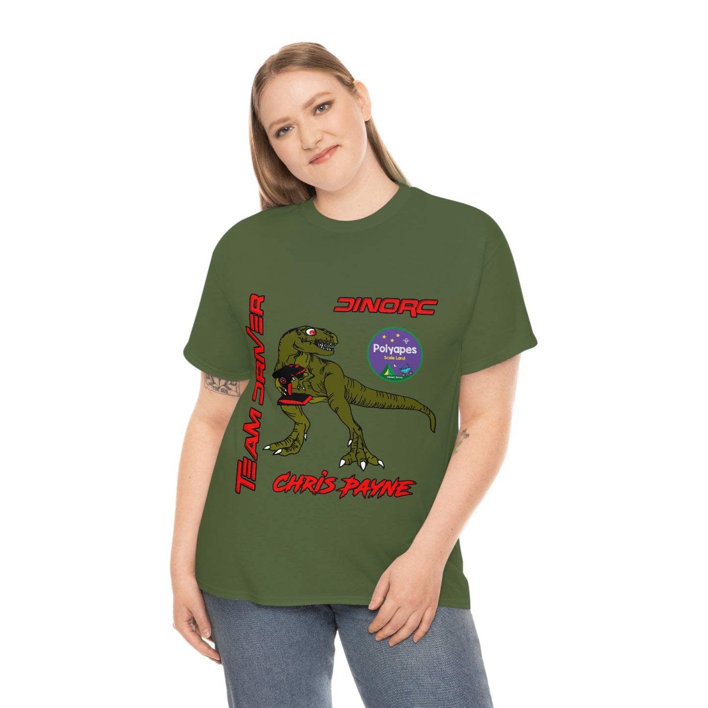 Chris Payne Raptor DinoRC Team Driver logo Front and Back DinoRc Logo T-Shirt S-5x 5 colors