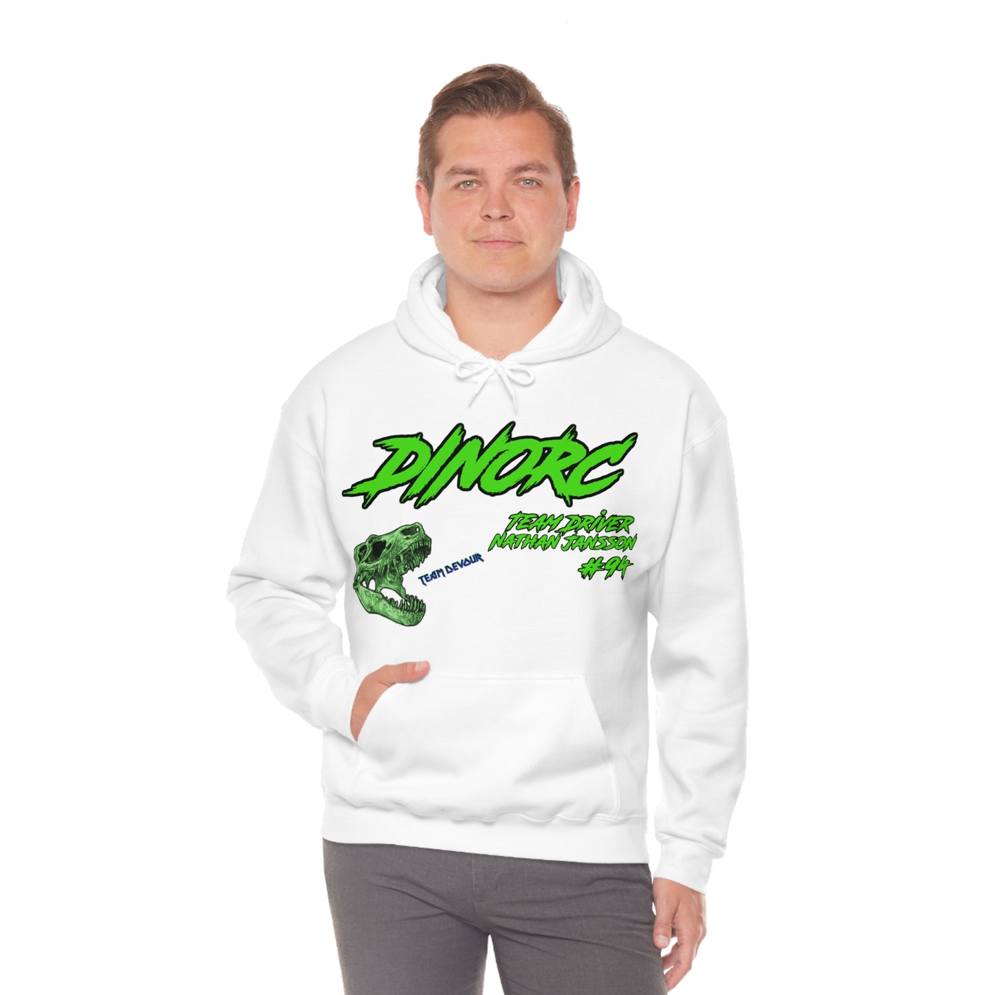 Team Driver Nathan Jansson DinoRC Logo Hooded Sweatshirt Heavy Blend™ Hooded Sweatshirt
