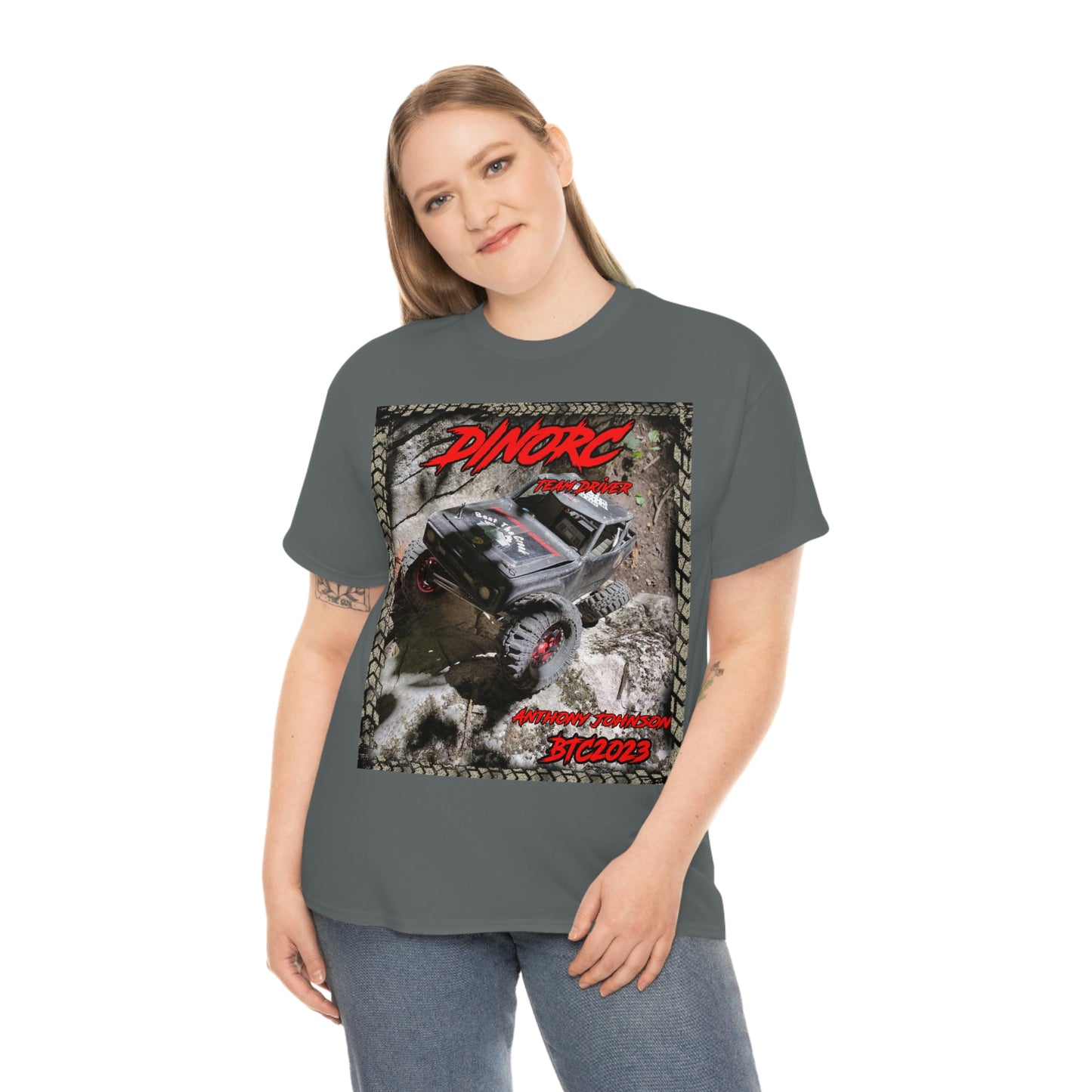 Anthony Johnson T rex DinoRC Team Driver truck logo Front and Back DinoRc Logo T-Shirt S-5x 5 colors