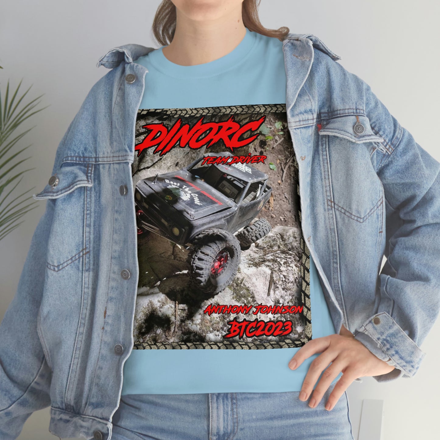 Anthony Johnson T rex DinoRC Team Driver truck logo Front and Back DinoRc Logo T-Shirt S-5x 5 colors
