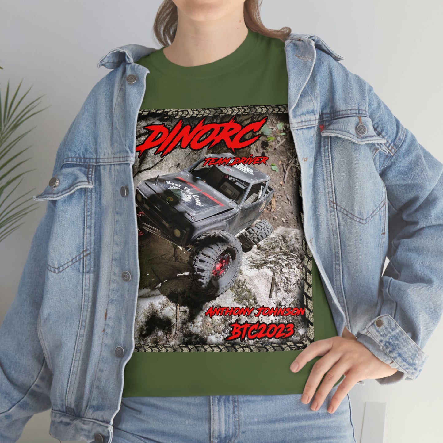 Anthony Johnson T rex DinoRC Team Driver truck logo Front and Back DinoRc Logo T-Shirt S-5x 5 colors