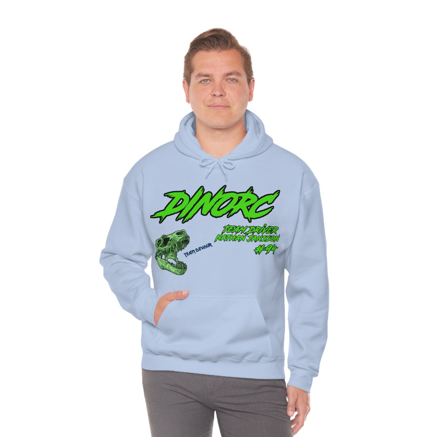 Team Driver Nathan Jansson DinoRC Logo Hooded Sweatshirt Heavy Blend™ Hooded Sweatshirt