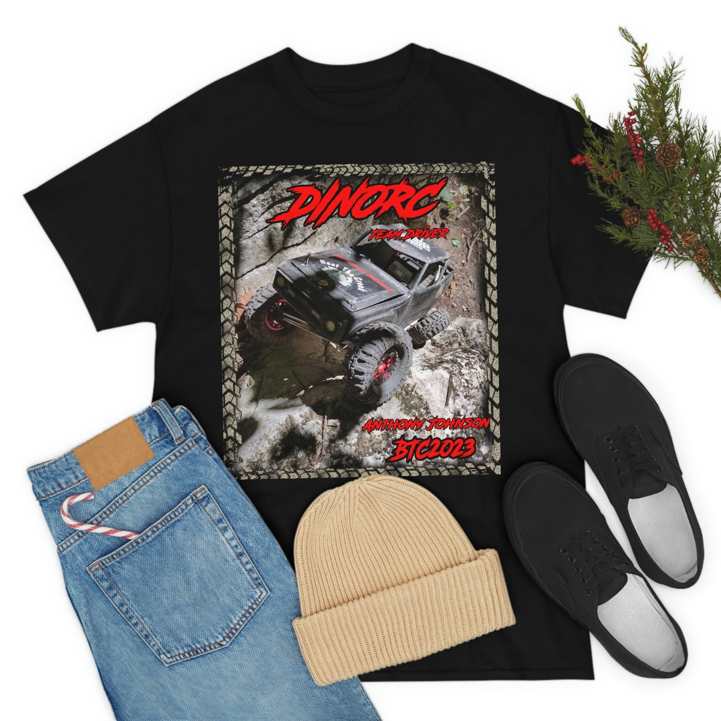 Anthony Johnson T rex DinoRC Team Driver truck logo Front and Back DinoRc Logo T-Shirt S-5x 5 colors
