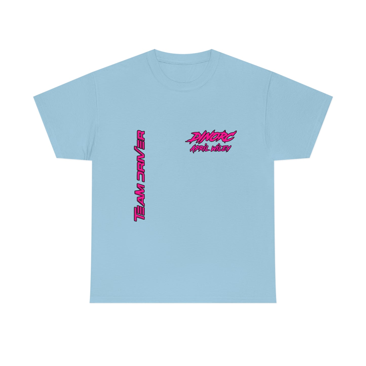 Vertical Team Driver April Wiley Dino's Divas Front and Back DinoRc Logo T-Shirt S-5x 5 colors