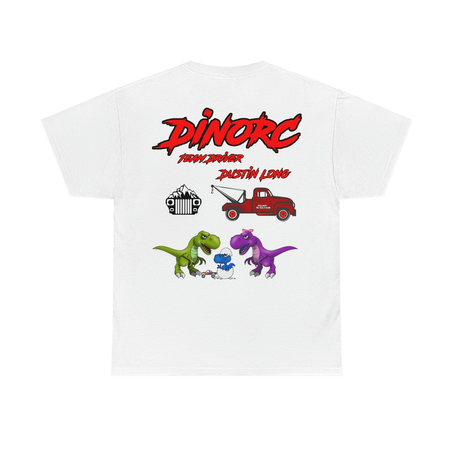 Team Driver Dustin Long logo Front and Back DinoRc Logo T-Shirt S-5x 5 colors
