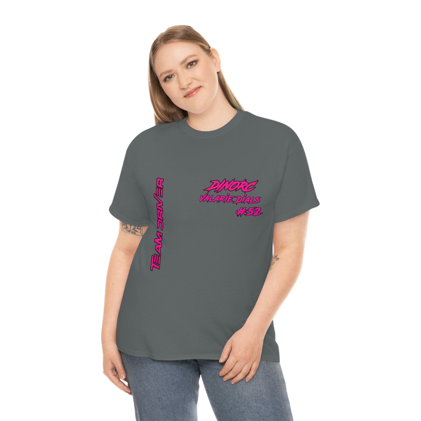 Team Driver Valarie Dials Dino's Divas Front and Back DinoRc Logo T-Shirt S-5x 5 colors