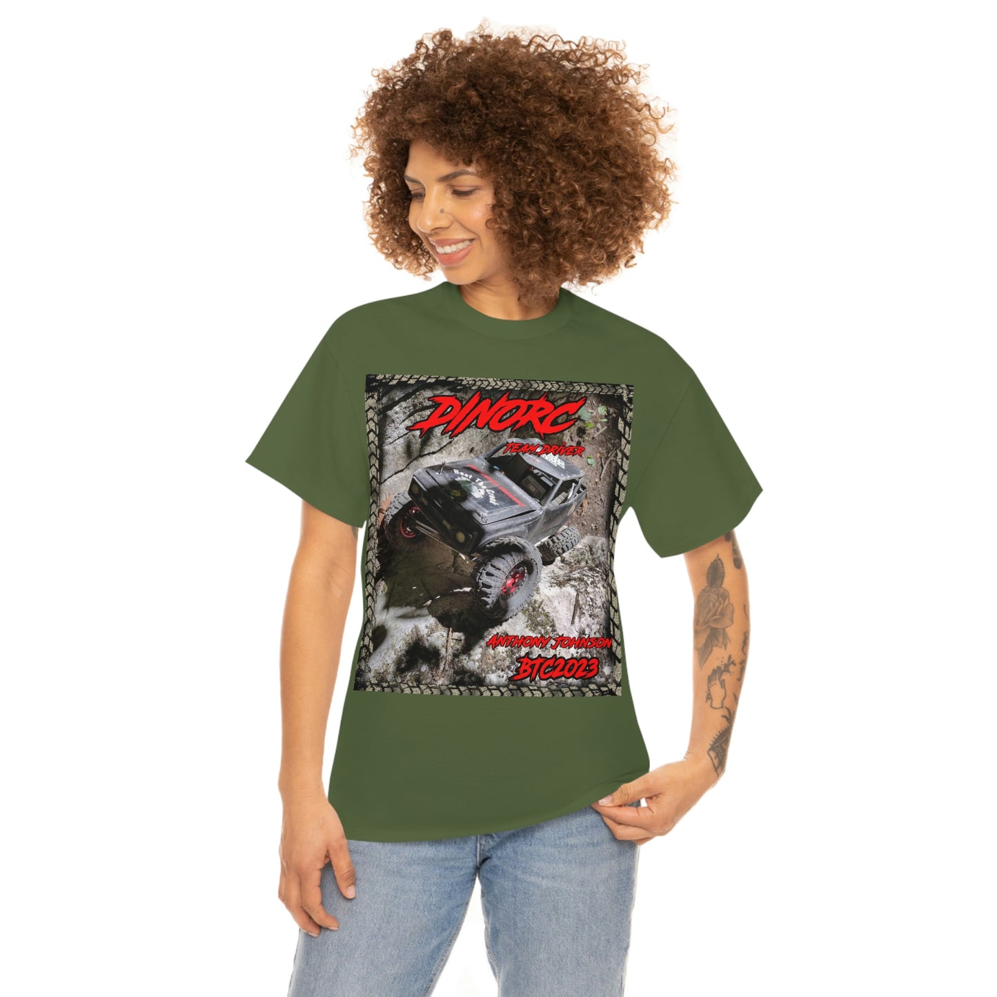 Anthony Johnson T rex DinoRC Team Driver truck logo Front and Back DinoRc Logo T-Shirt S-5x 5 colors