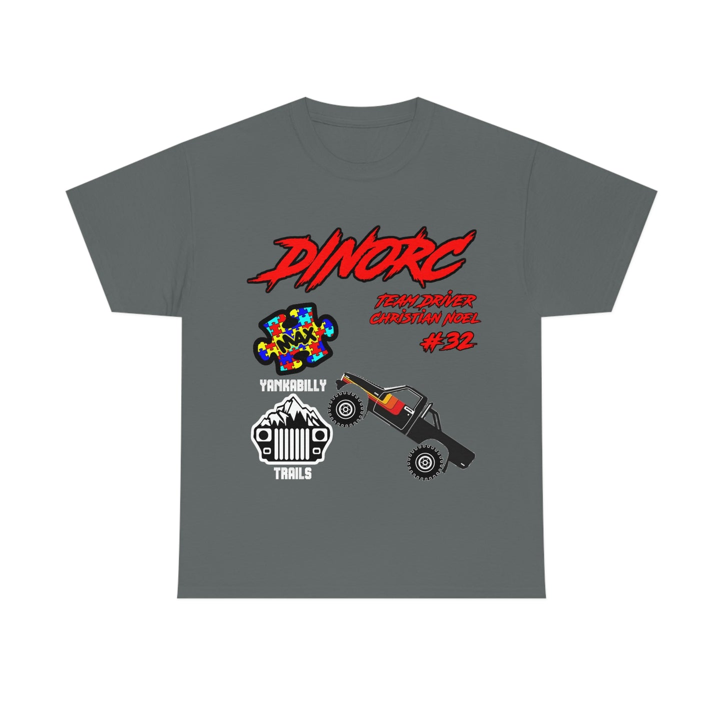 Team Driver Christian Noel truck logo Front and Back DinoRc Logo T-Shirt S-5x 5 colors